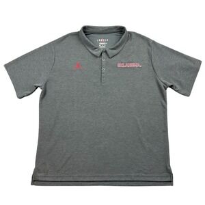 Oklahoma Sooners Air Jordan Polo Shirt Mens XL Gray Red Jumpman Dri Fit NEW